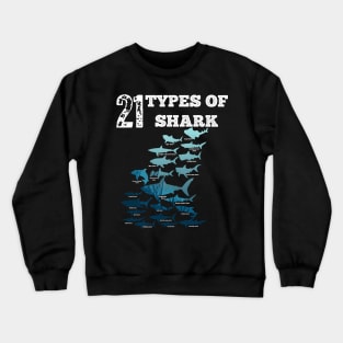 21 Types of sharks Crewneck Sweatshirt